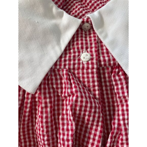 Vintage Sunshine Baby 3 Piece Gingham Outfit 6-9M Red Floral Embroidery NEW - Picture 7 of 8